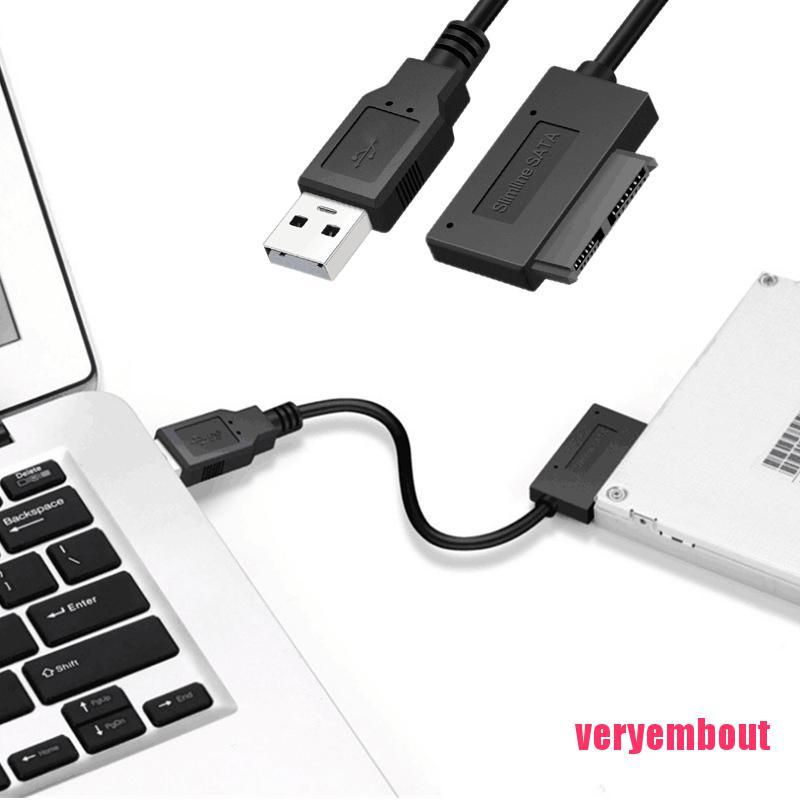 Cáp Chuyển Đổi Usb 2.0 Sang Sata 7p + 6p Cho Laptop Dvd / Cd Rom