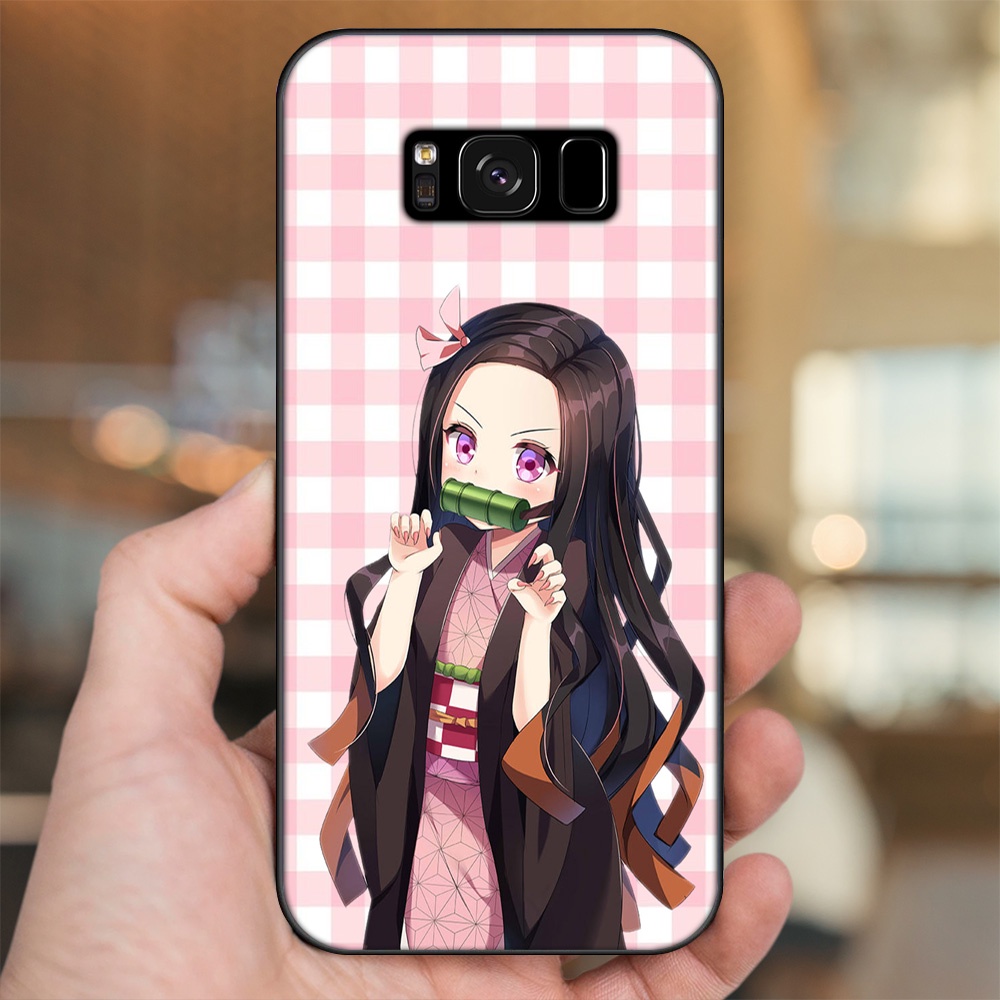 Ốp lưng Samsung S8, S8 Plus viền đen in hình Nezuko Kimetsu no Yaiba