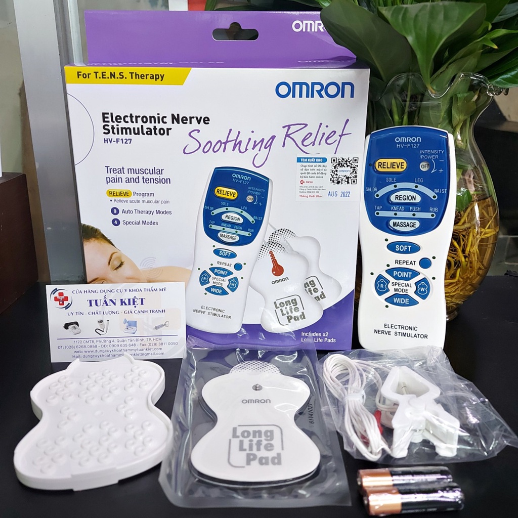 Máy xung điện, massage trị liệu OMRON HV-F127 chính hãng