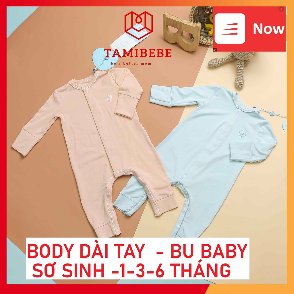 Quần áo trẻ em Bu Baby Body dài tay sơ sinh bé trai bé gái - cài giữa - TAMIBEBE