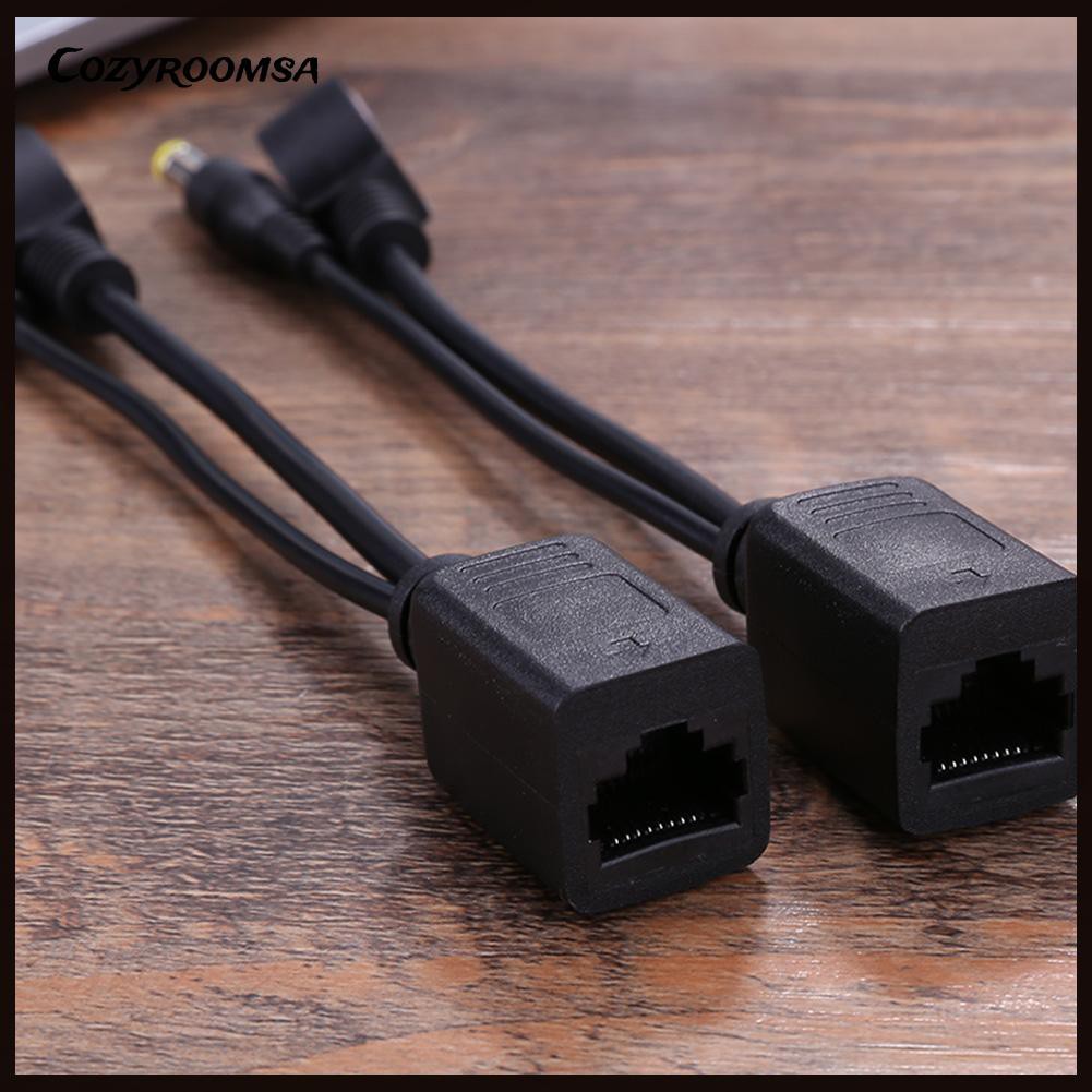 Bộ dây cáp chuyển đổi hai đầu tách nguồn PoE màu đen
