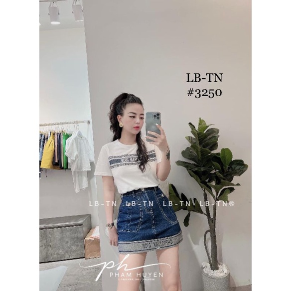 Chân váy jeans chữ gấu hàng QCL1