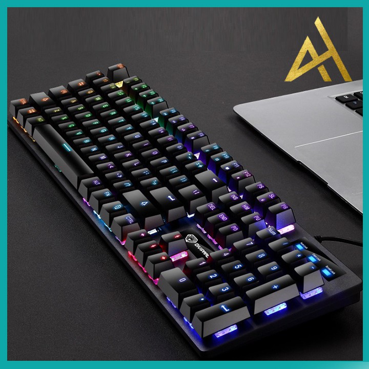 Bàn Phím Cơ Gaming Keycap Xuyên Led Đổi Màu DIVIPARD AK911 Bàn Phím Máy Tính Laptop Có Dây Keyboard Chơi Game