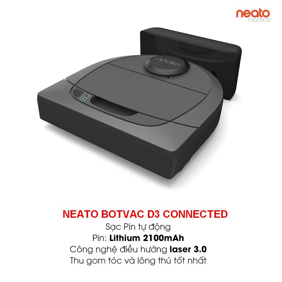 Robot hút bụi NEATO BOTVAC D3 CONNECTED - Hàng chính hãng Bảo hành 24 tháng 1 đổi 1