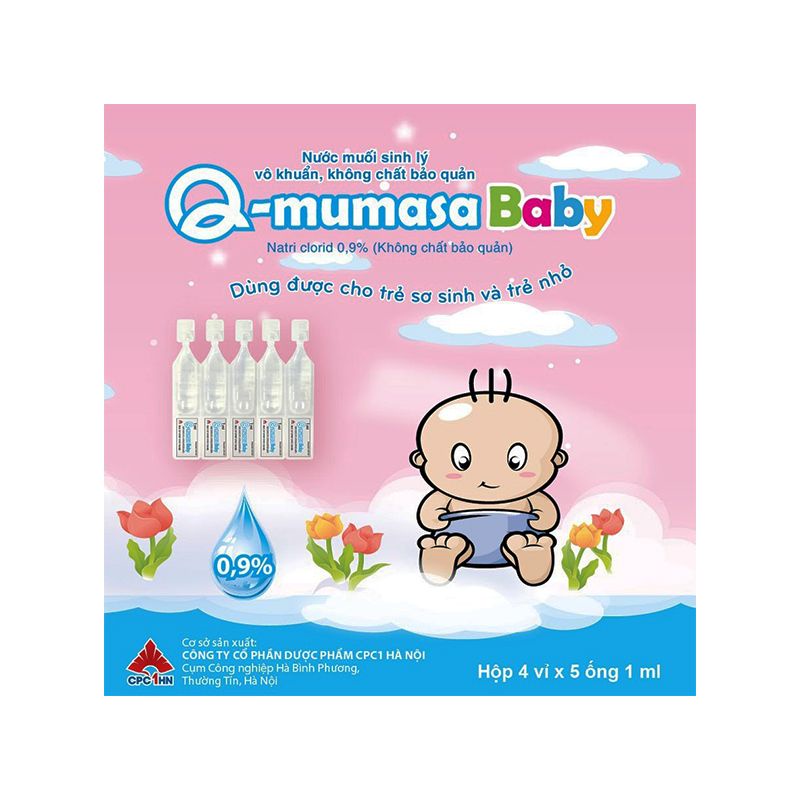 [GIÁ GỐC] Q-mumasa Baby Nước muối vệ sinh mắt mũi hộp 20 ống 1ml