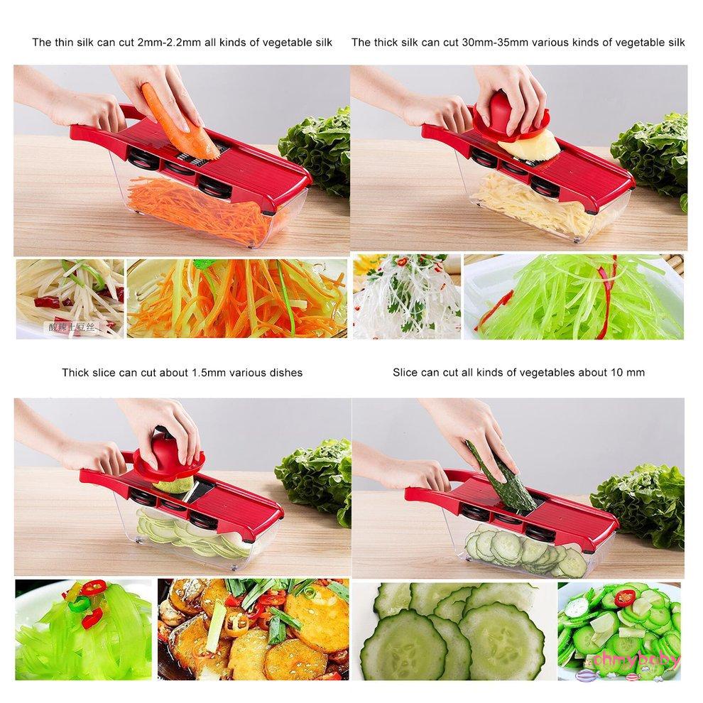 Máy cắt rau củ quả Mandoline Slicer với Lưỡi thép không gỉ Máy gọt khoai tây [8/17]