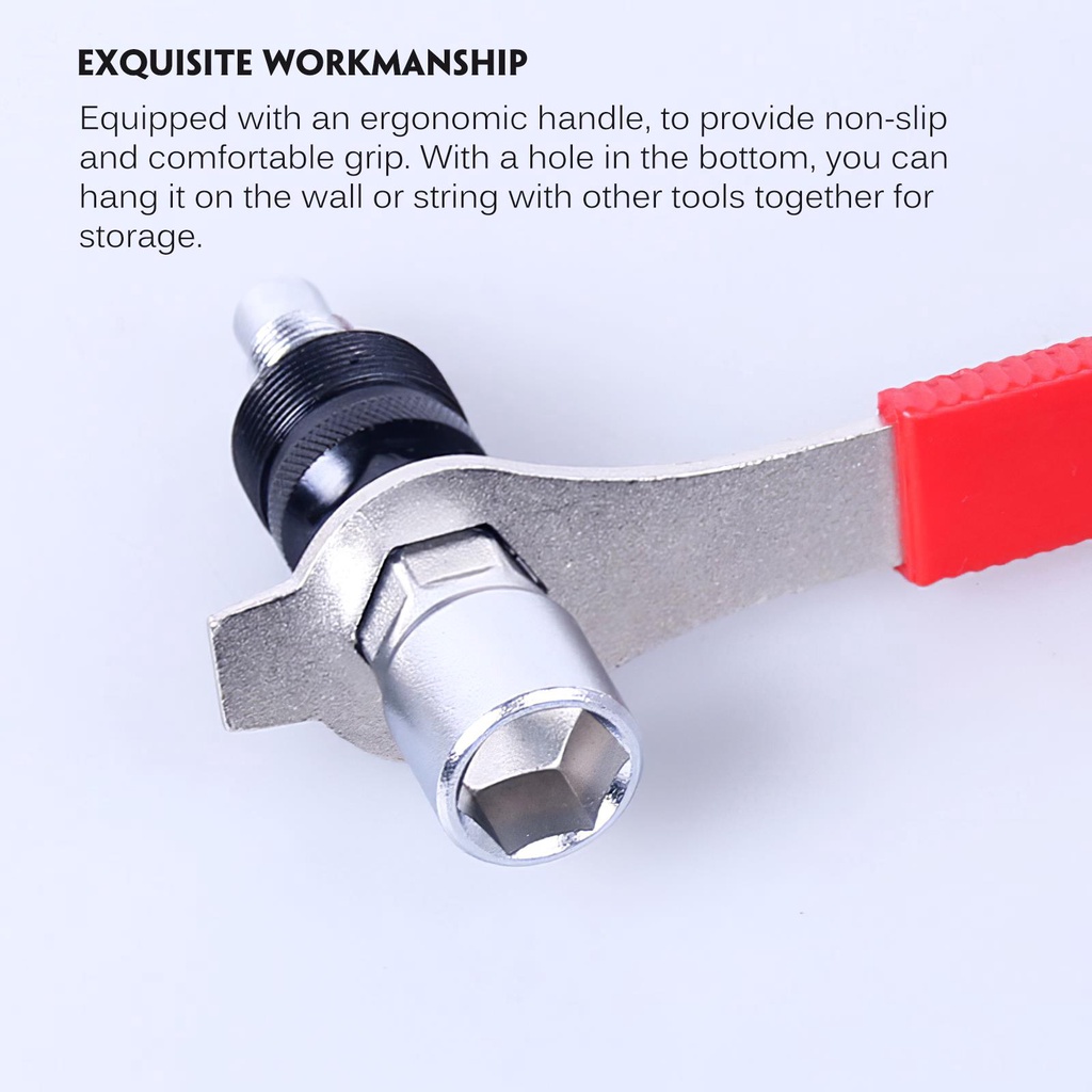 [Kitch]Bike Chain Wrench Inner Hexagon Carbon Steel with Cassette Removal Tool Auxiliary Flywheel Spanner Crank Puller