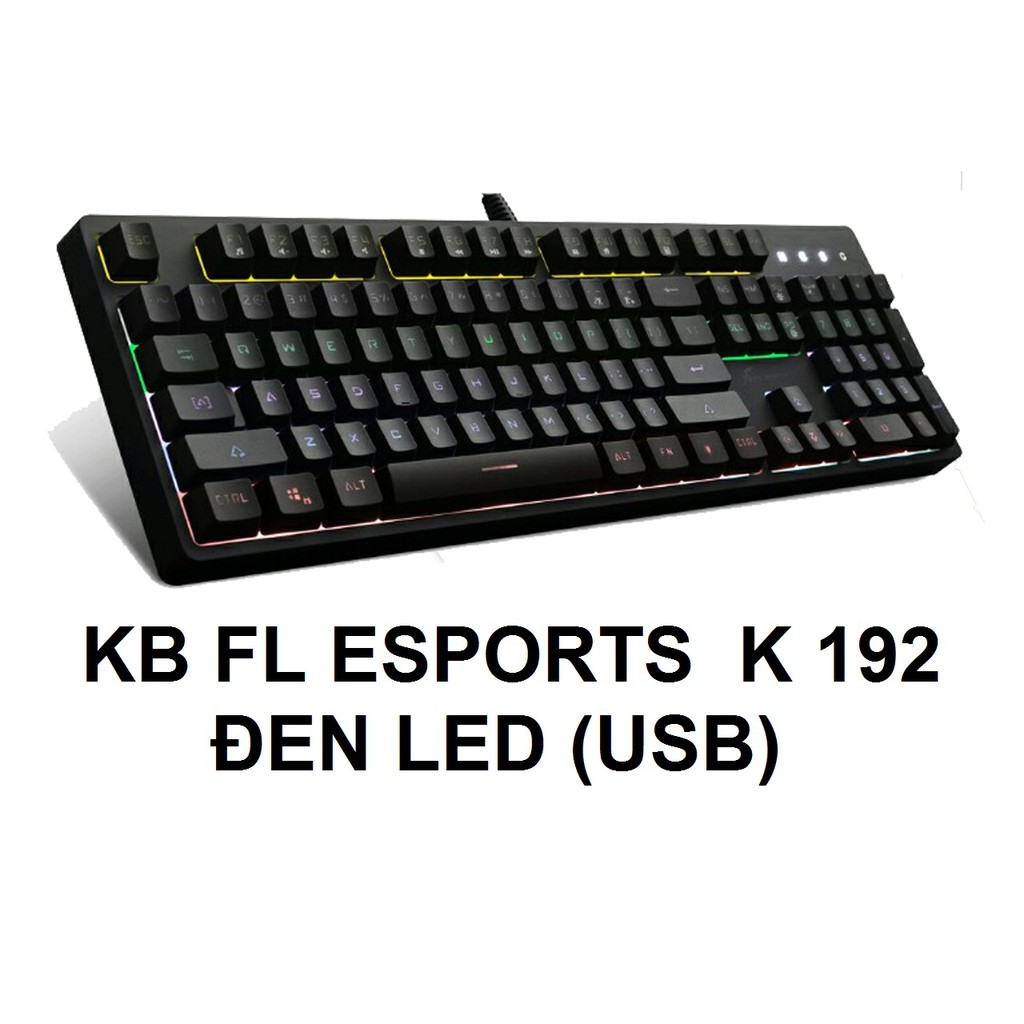 BÀN PHÍM FL ESPORTS K 192 ĐEN LED (USB)