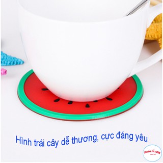 Combo 6 Miếng Lót Cốc Silicon Họa Tiết Trái Cây Độc Đáo Đẹp Mắt br00457
