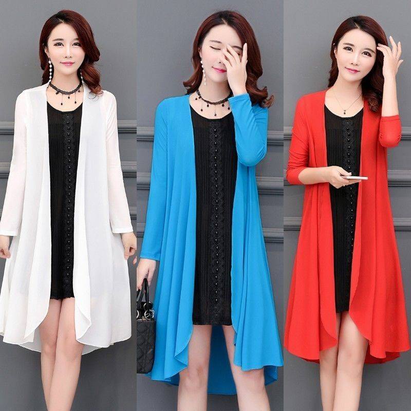 Áo Choàng Đi Biển Tay Dài Phối Lưới Phong Cách Phương Tây Thời Trang Mùa Hè Cá Tính