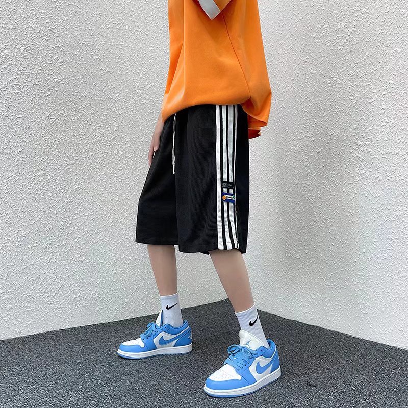 [M-3XL] Quần Short Thể Thao Mỏng Dáng Rộng Họa Tiết Kẻ Sọc Thời Trang Đường Phố Mùa Hè Cho Nam