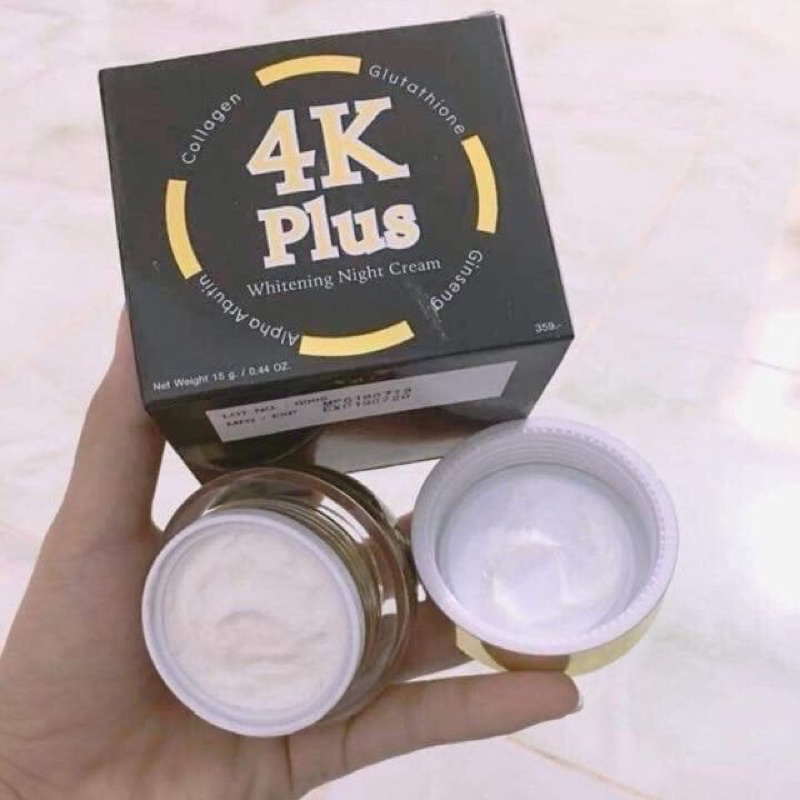 Kem 4K Plus Màu Đen Thái Lan dưỡng trắng,thâm nám xoá sạch