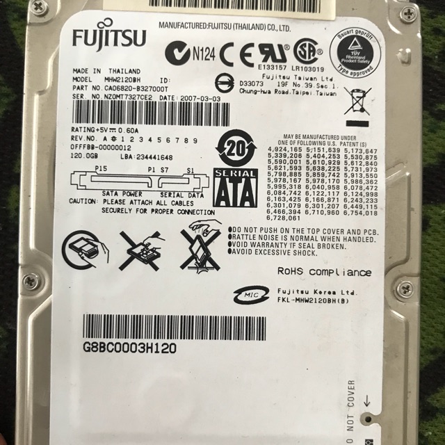 Ổ cứng laptop 120G hàng nguyên zin tháo laptop