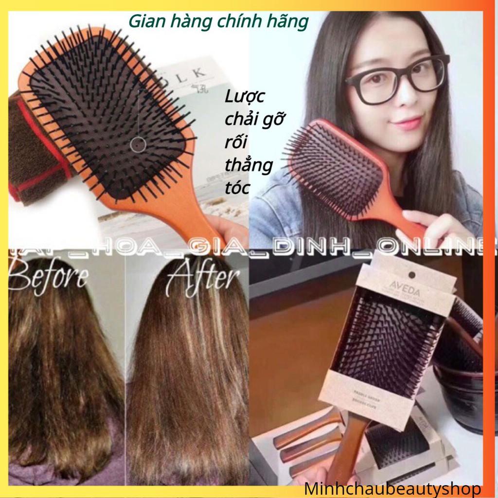 Lược Gỡ Rối AVEDA LƯỢC KIỂU MỚI CÁN GỖ chuyên nghiệp chính hãng