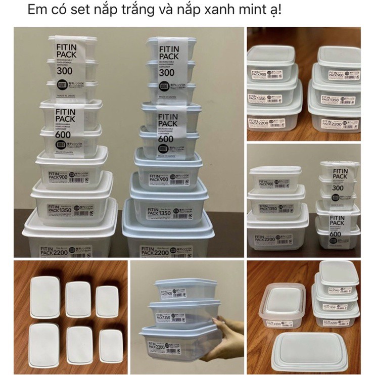 Hộp nhựa nắp dẻo đựng thực phẩm Fitin Pack nhiều size (hàng Nhật)