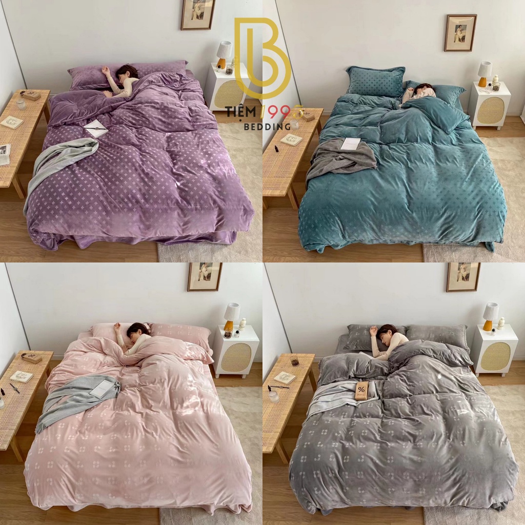 🍇🍇 Sét Chăn Ga Gối Nỉ Len CASHMERE 4 Món Chất Siêu Đẹp Ấm Áp Và Mềm Mịn - Mã KG117 🍇🍇