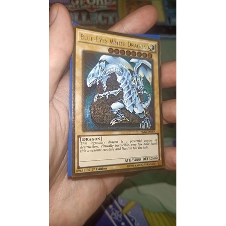thẻ yugioh bị damage viền dưới: Blue-Eyes White Dragon - PGL2-EN080 - Gold Rare 1st Edition
