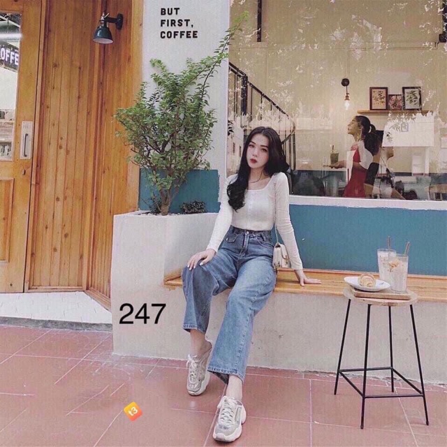 QUẦN JEAN SUÔNG CẠP TÚI SOO HOT