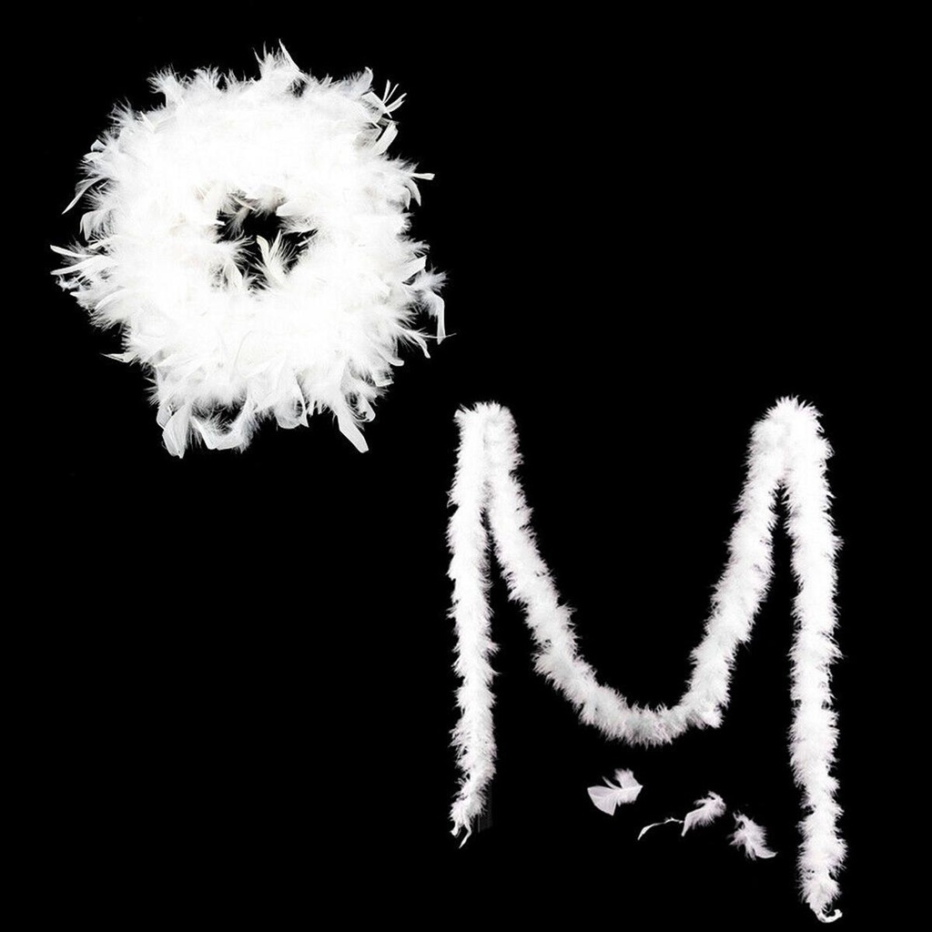 Dây ruy băng lông vũ trắng 2m trang trí đa dụng