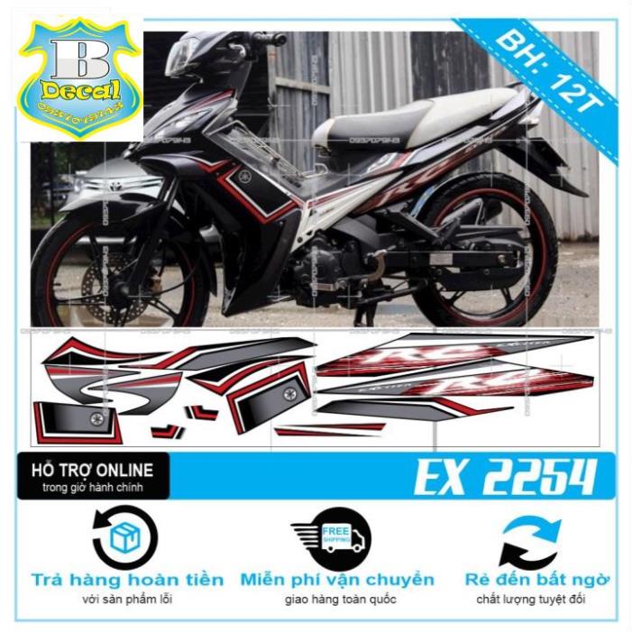 ( Quí khách vui lòng mang ra tiệm cho thợ dán ) Tem EX 2010 RC XÁM ĐEN 2254 [Bi Decal]