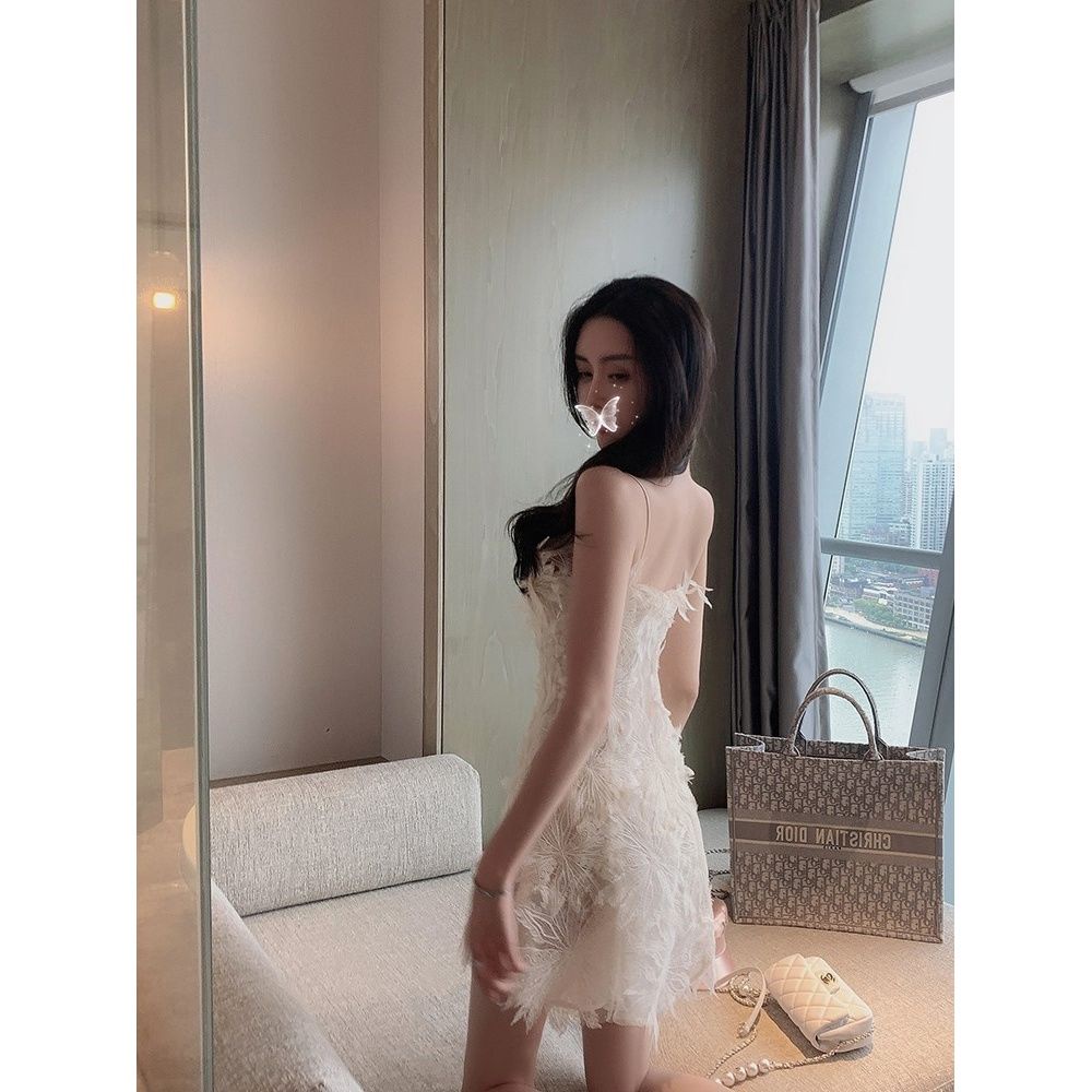 Đầm Ren Lông Vũ Thời Trang Quyến Rũ Dành Cho Nữ