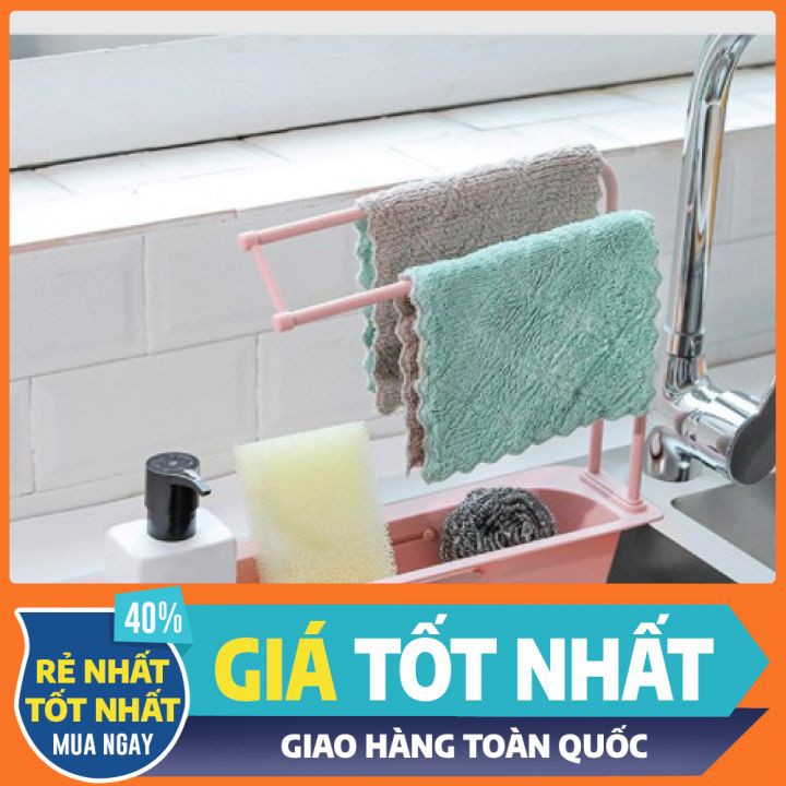 GIÁ ĐỂ GIẺ RỬA BÁT [ HÀNG ĐẸP + DÀI THEO Ý ] - KHAY ĐỂ GIẺ RỬA BÁT - CÓ CHỖ TREO KHĂN THÔNG