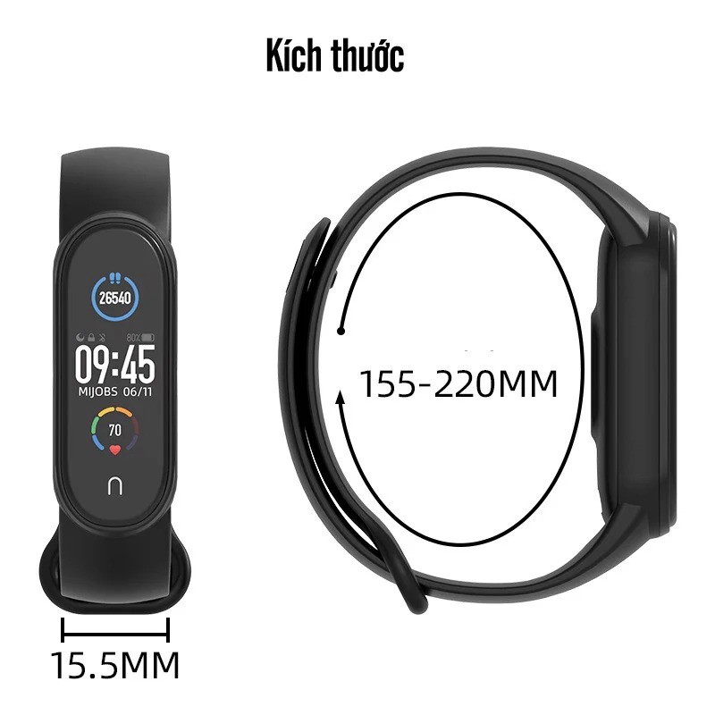 Vòng đeo thay thế Xiaomi Miband 5 nhiều màu lựa chọn