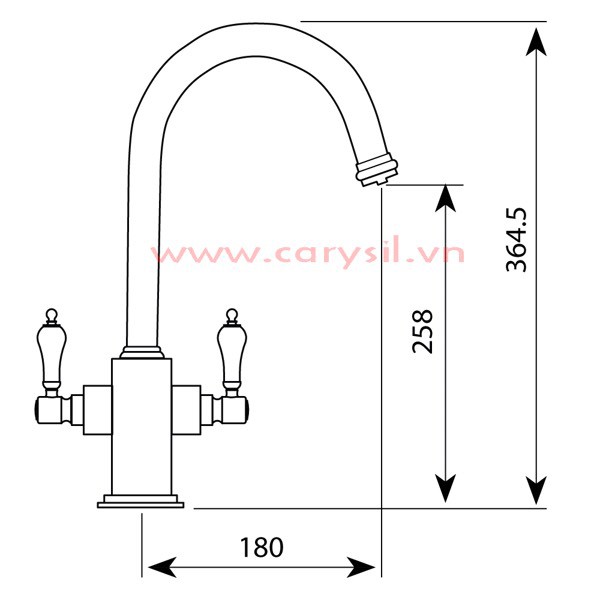 Vòi Rửa Chén Nóng Lạnh có vòi nước lọc RO Argo CARYSIL I-2467- hàng nhập khẩu ITALY