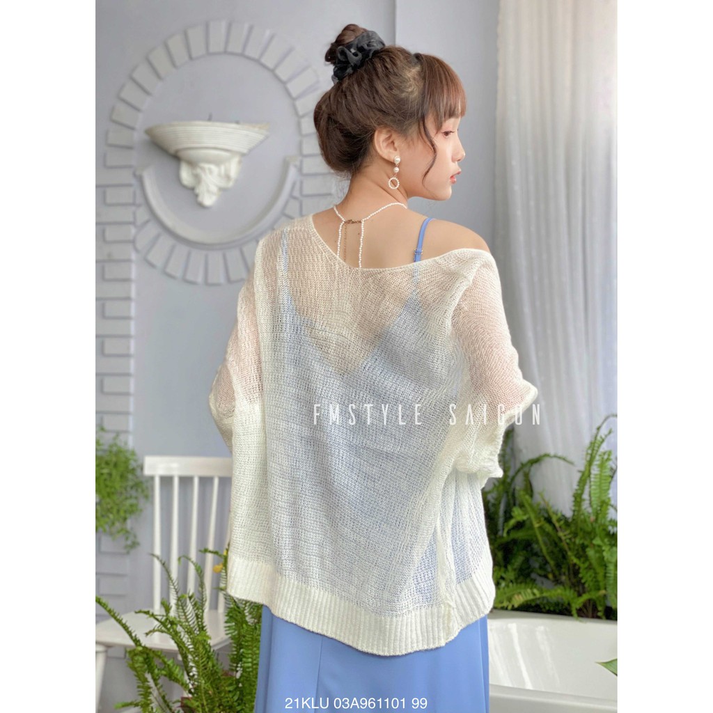 Áo khoác len mỏng Cardigan dệt kim đi biển FmStyle SaiGon 20KLU10G11301 - 21KLU03A961101