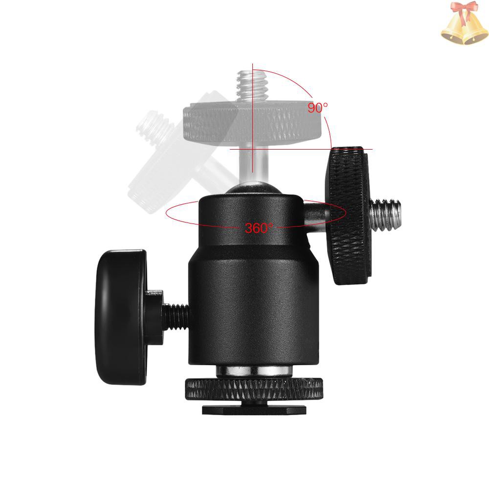 ONE Adjustable Phone Holder Clip + Mini Ball Head with 1/4 Inch Screw Mounts for Canon Nikon Sony DSLR ILDC Mini DV Monitor Video Light Tripod for iPhone Samsung Huawei 5.5-8.5cm Width Smartphone