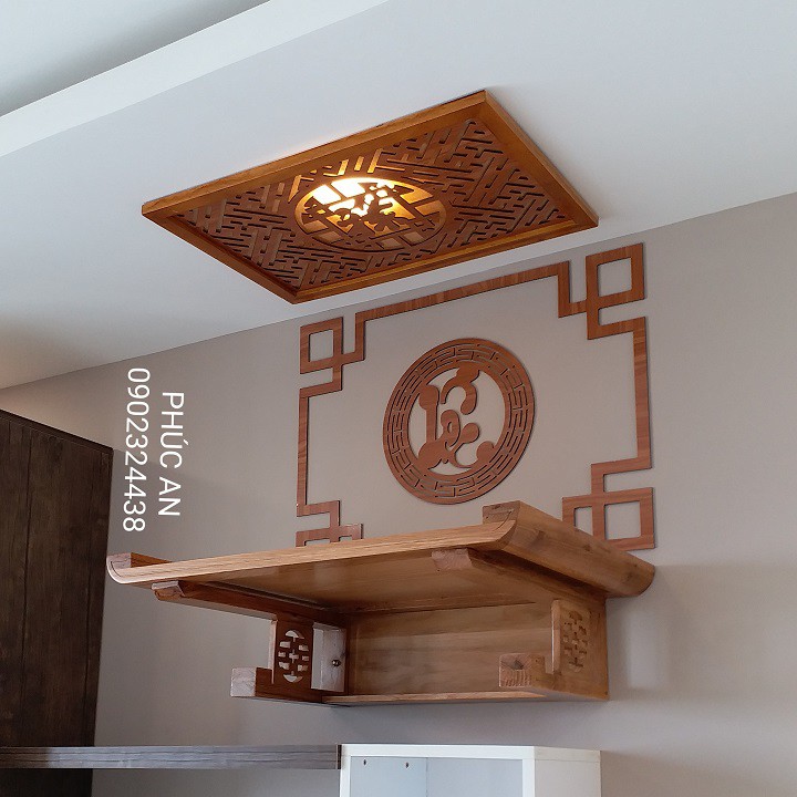 Bàn thờ treo tường chung cư hiện đại giá rẻ Vinh Nghệ An, bàn thờ size 68 - 48 giao đầy đủ y như hình