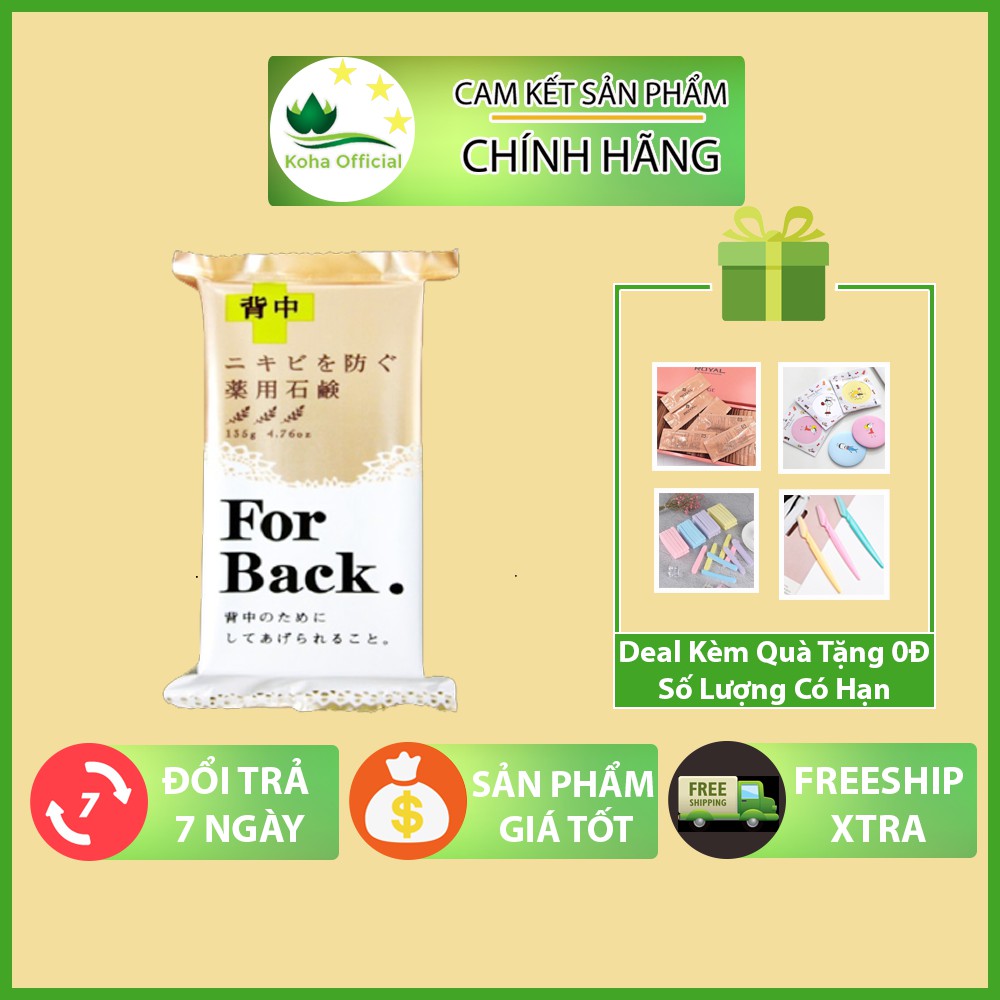 Xà Phòng FOR BACK Pelican Medicated Soap Làm Sạch Mụn Lưng Chiết Xuất Than Hoạt Tính Và Bùn Khoảng (135g)