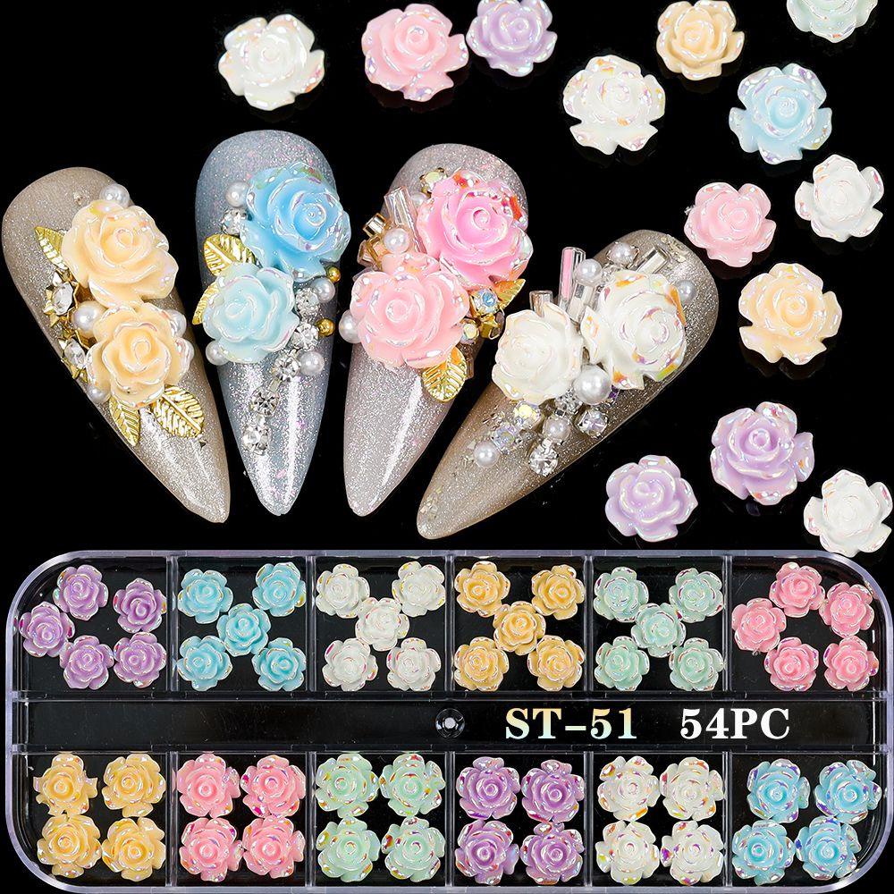 OCEANMAP Phụ Kiện Trang Trí Móng Tay Hình Hoa 3D DIY