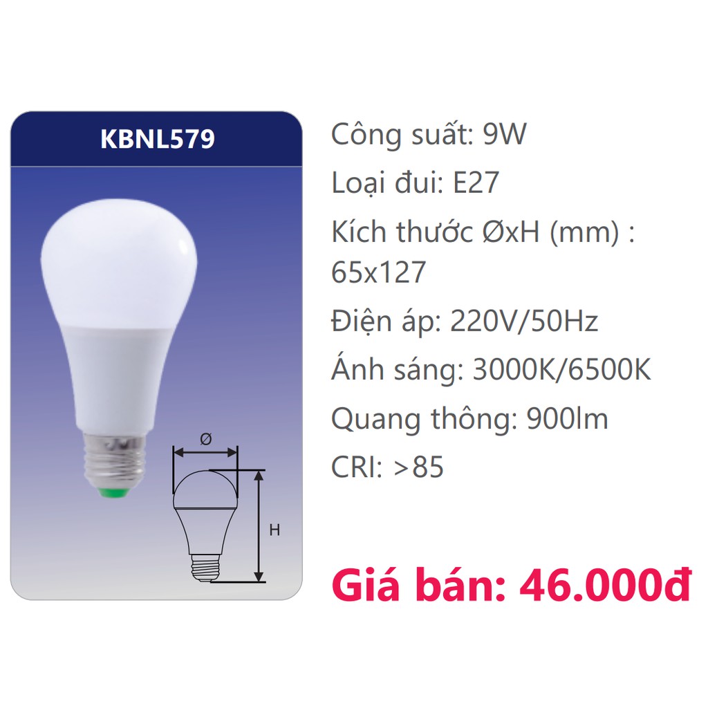 Bóng đèn Led bulb 9W Duhal SBNL509 KBNL579