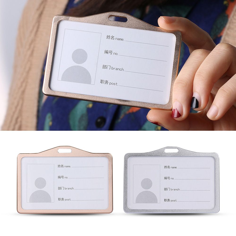 ROW New Name Card Metal ID Business Case Work Card Holders Vertical Office School Tag Exhibition Aluminum Alloy/Multicolor