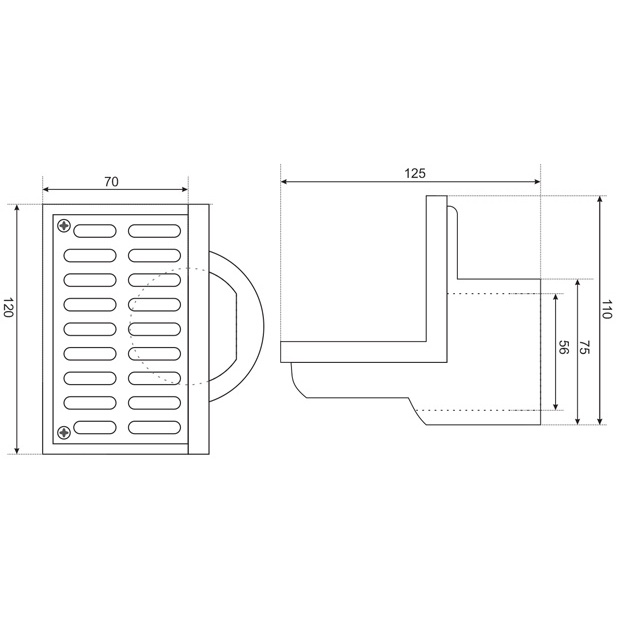 Phễu thoát nước vách tường  Scupper Drain TS140-ABS