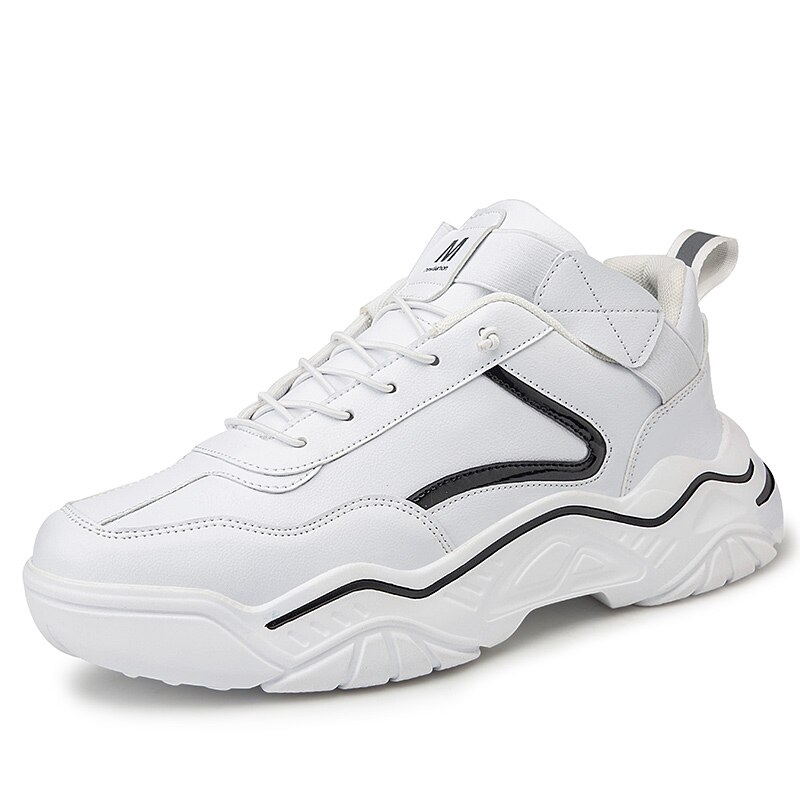 Giày thể thao đế dày tăng chiều cao cao vải da chống thấm nước thời trang 2021 cho nam có size lớn 39-45