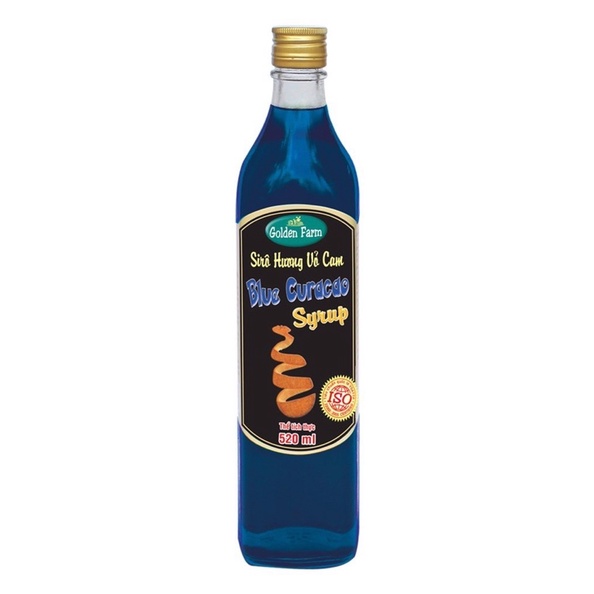 siro  golden farm chai thủy tinh 520ml VỎ CAM (blue Củaçao)
