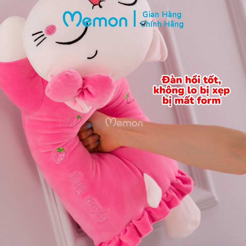 Gối Ôm Mèo Dâu Nhồi Bông Cao Cấp Memon