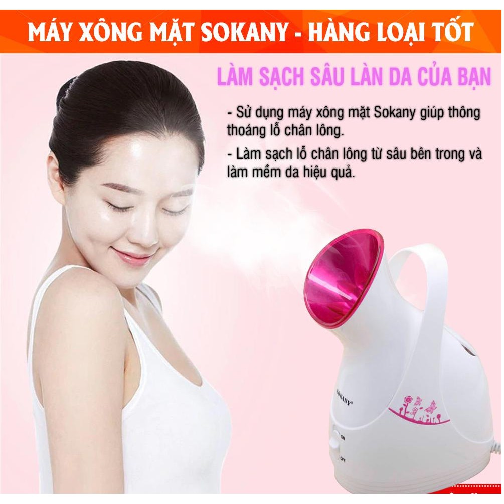 Máy xông hơi mặt sokany 618 dung tích 55ml/ 280W giúp se khít lỗ chân lông