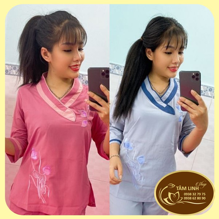 Đồ Lam Đi Chùa_Mẫu Tim Bầu