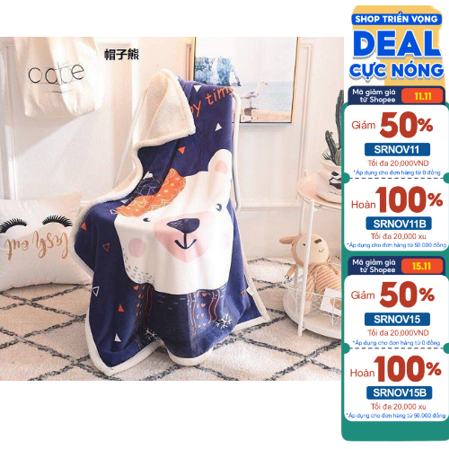 Chăn trẻ em hàng đẹp - chất liệu lông cừu cao cấp, mềm mượt mịn, an toàn cho da bé SHOP CHIẾU CAO SU