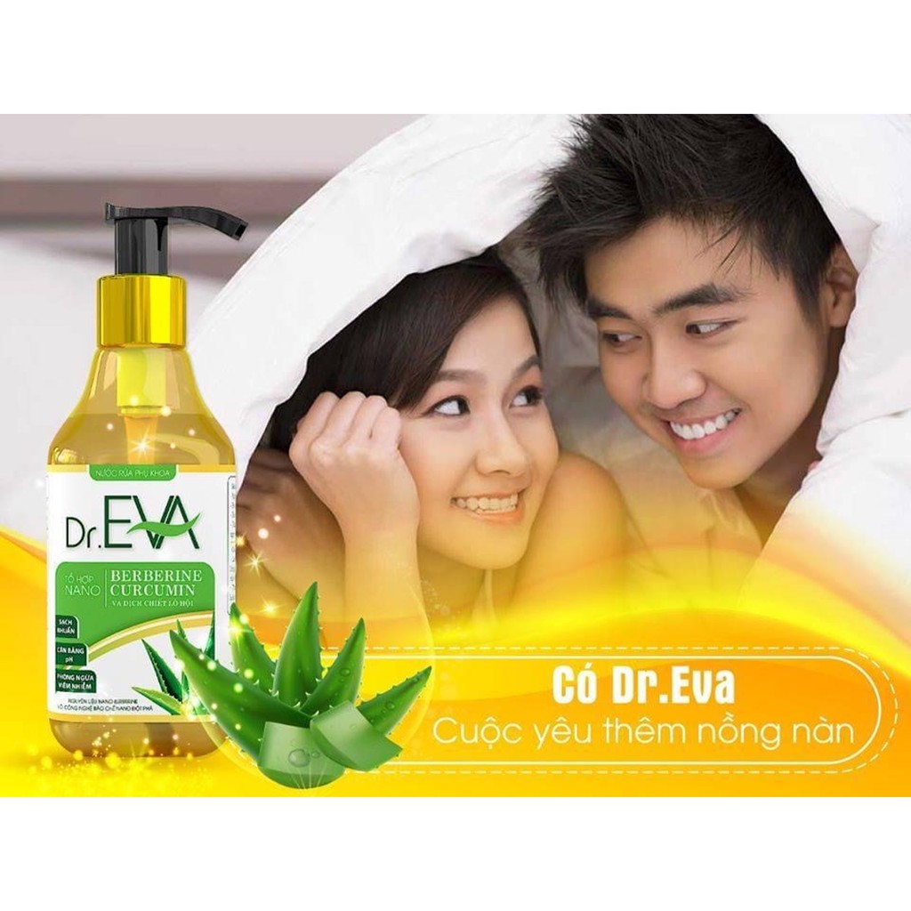 Nước rửa vùng kín Dr.Eva (kháng khuẩn,tiêu viêm nấm ngứa,ngăn ngừa bệnh phụ khoa,phù hợp với phụ nữ mang thai&cho con bú