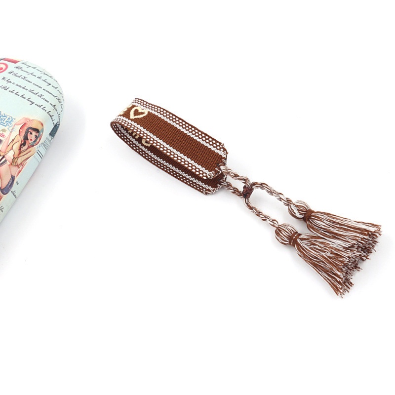 ✿ Vòng Tay Dây Bện Phối Tua Rua Phong Cách Bohemian