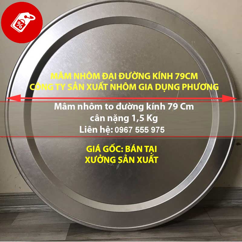 [Mâm 79cm Giá gốc tại kho]  Mâm nhôm cỡ đại. Đồ dùng phòng bếp để ăn cơm, cỗ, tiệc, lẩu