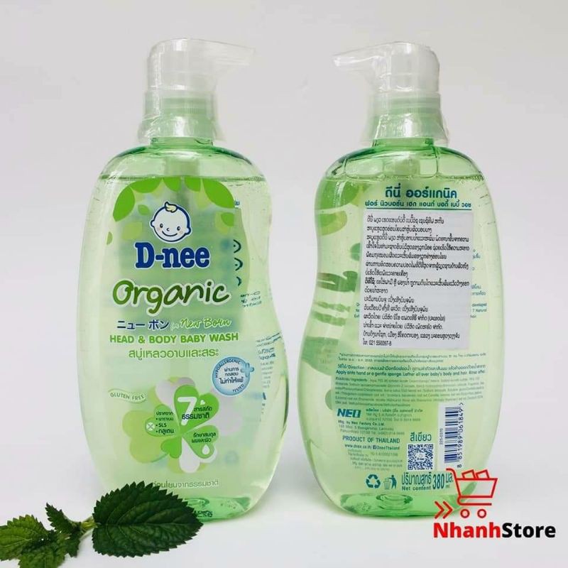 sữa tắm gội toàn thân thái lan cho bé 380ml chứa các thành phần nuôi dưỡng tự nhiên nước khoáng và mât ông nuôi dưỡng là