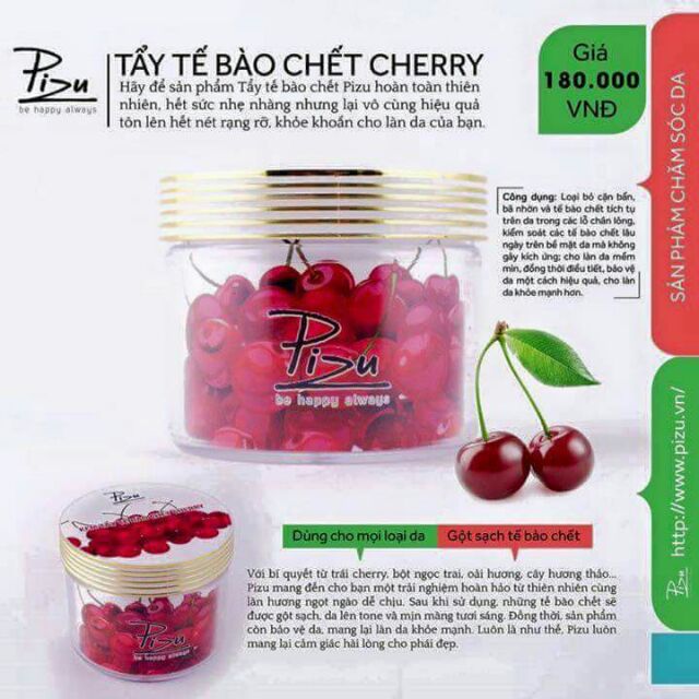 Tẩy tế bào chết cherry pizu