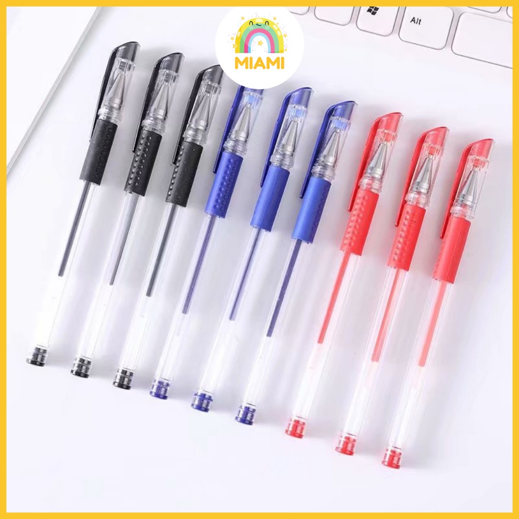 Bút Bi Mực Nước Minigel CENVAVA Ngòi 0.5 mm 3 Màu Chính Hãng Viết Trơn Màu Đẹp Mắt, Bút Gel Học Sinh