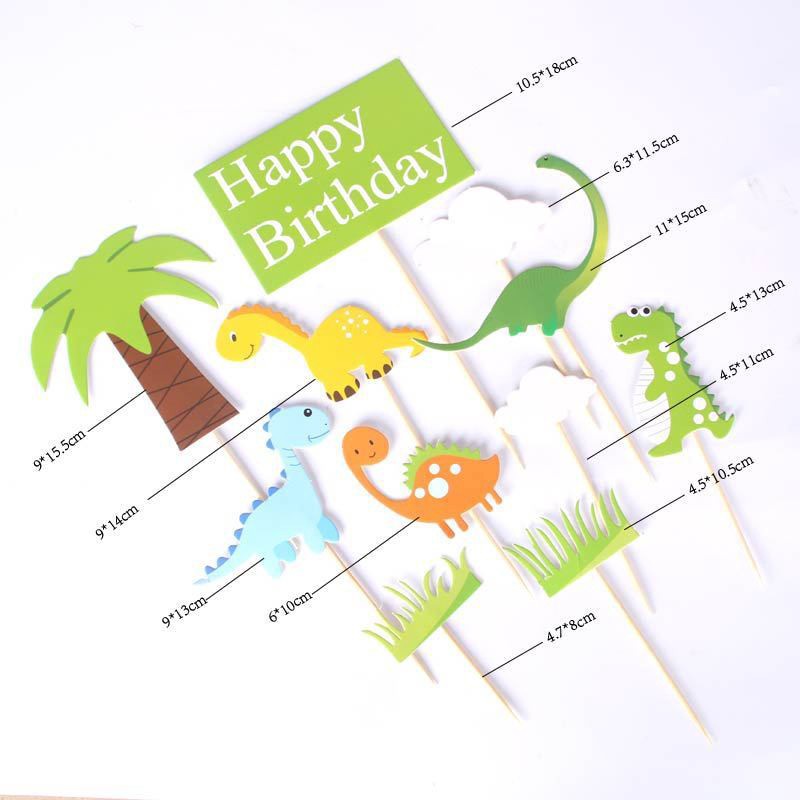 Que Cắm Trang Trí Bánh Cupcake Hình Khủng Long Đáng Yêu