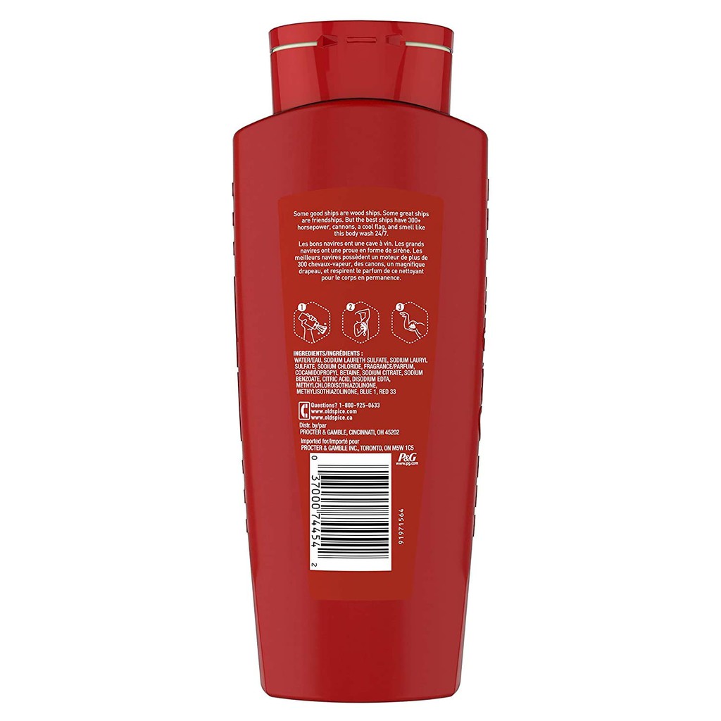 Sữa tắm nam Old Spice Body Wash for Men Captain Scent of Command 621ml (Mỹ)